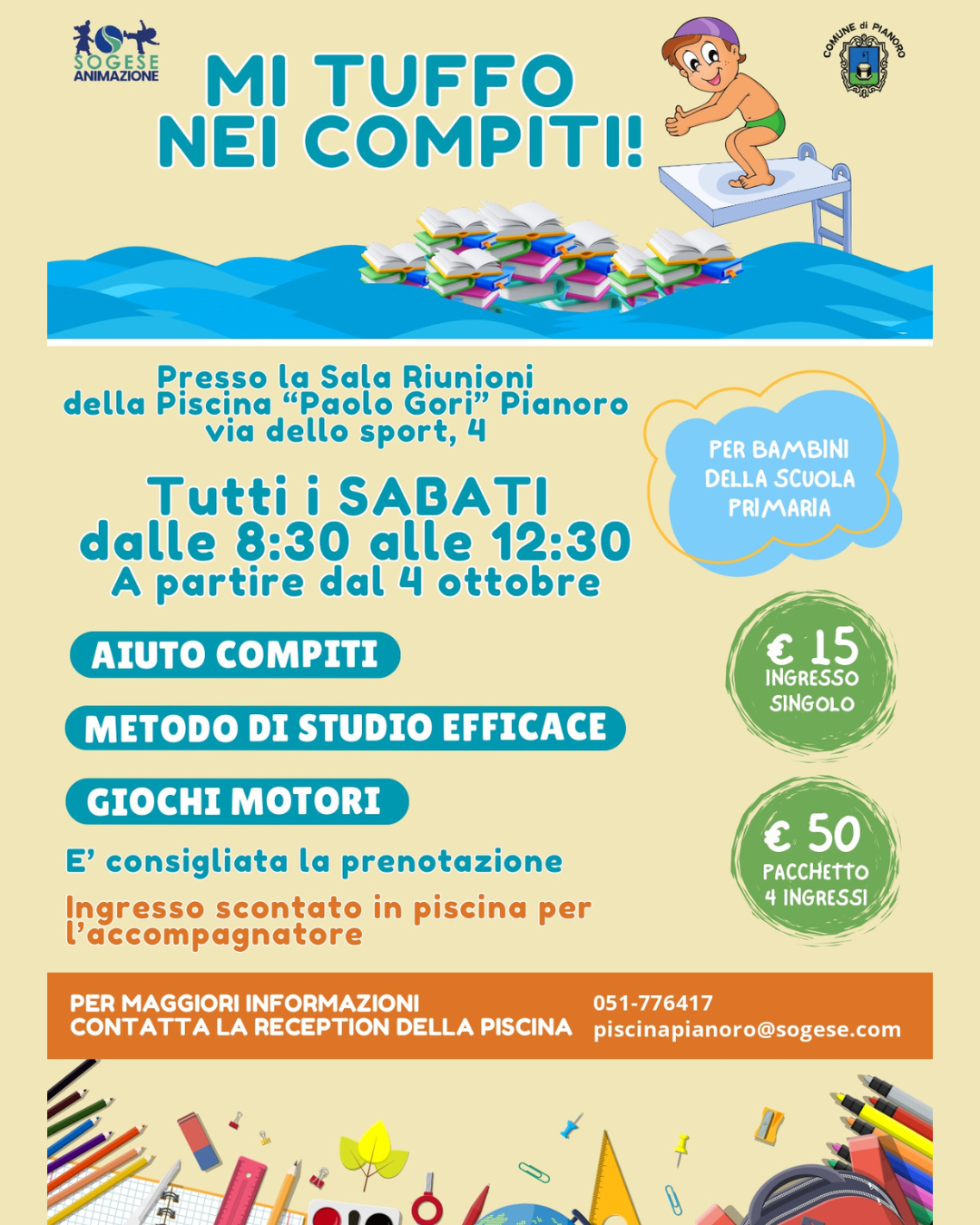 Mi tuffo nei compiti! Mi tuffo nei compiti!